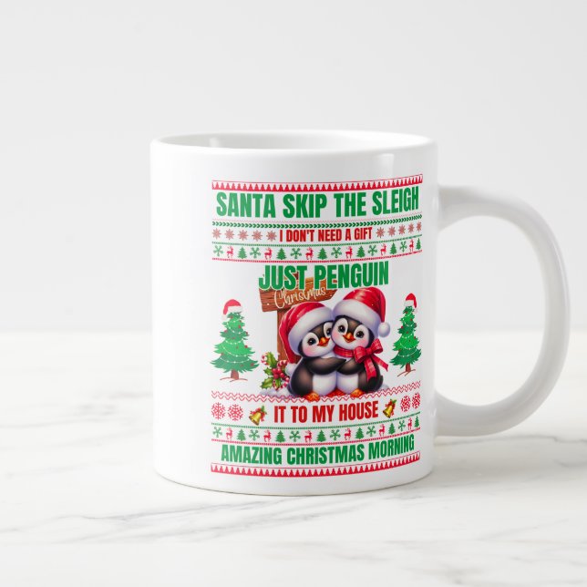 Taza De Café Gigante Navidades Feliz Navidad Por Pingüinos Regalos (Derecha)