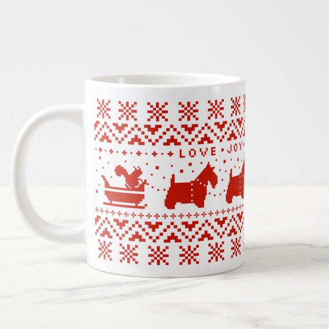 Taza De Café Gigante Navidades festivos de Love Joy Peace Scotts (Izquierda)