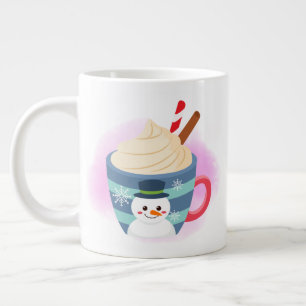 Taza De Café Gigante navidades festivos snowman añaden monograma