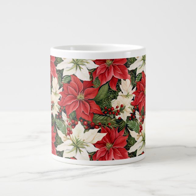 Taza De Café Gigante Navidades Flores (Frente)