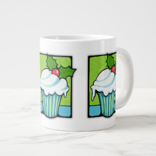 Taza De Café Gigante Navidades Holly Cupcake Jumbo Mug