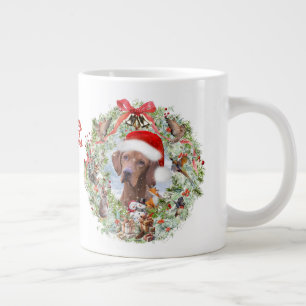 Taza De Café Gigante Navidades húngaros de Vizsla