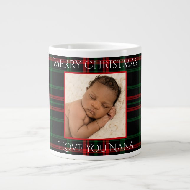Taza De Café Gigante Navidades Juegan Que Te Amo Nana Tu Foto (Frente)