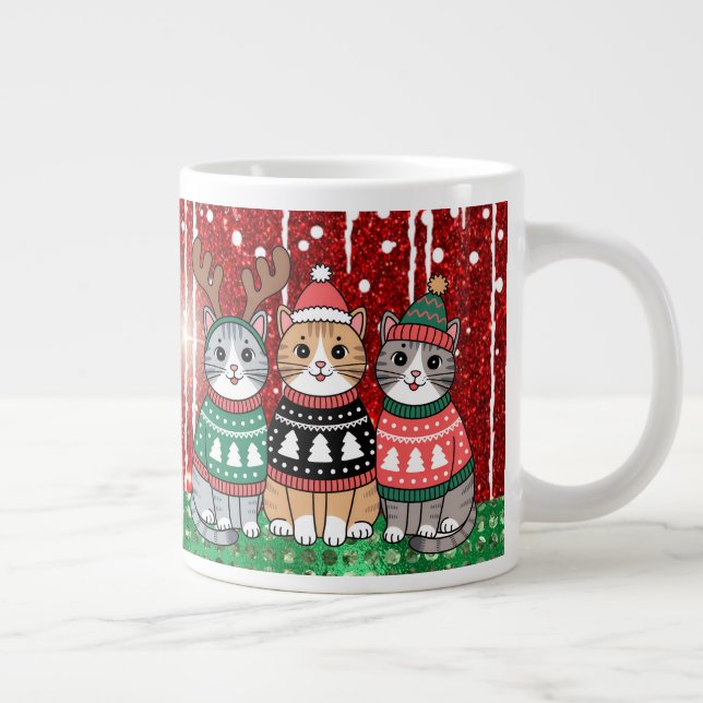 Taza De Café Gigante Navidades lindos Gatos que te amo mamá (Derecha)