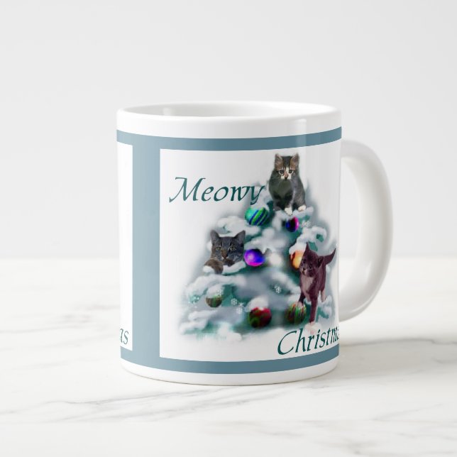 Taza De Café Gigante Navidades Meowy (Derecha)