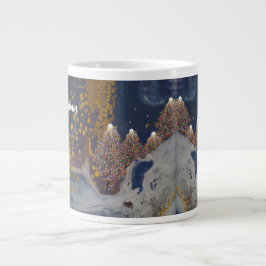 Taza De Café Gigante Navidades Mug con árboles ligeros
