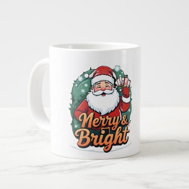 Taza De Café Gigante Navidades - "Papá Noel y Papá Noel" (Izquierda)