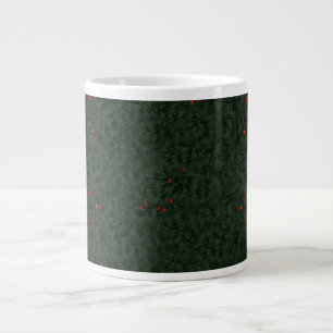Taza De Café Gigante Navidades Patran Agujas de Pino y Berries Rojas