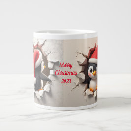 Taza De Café Gigante Navidades Penguin 3D Breakout