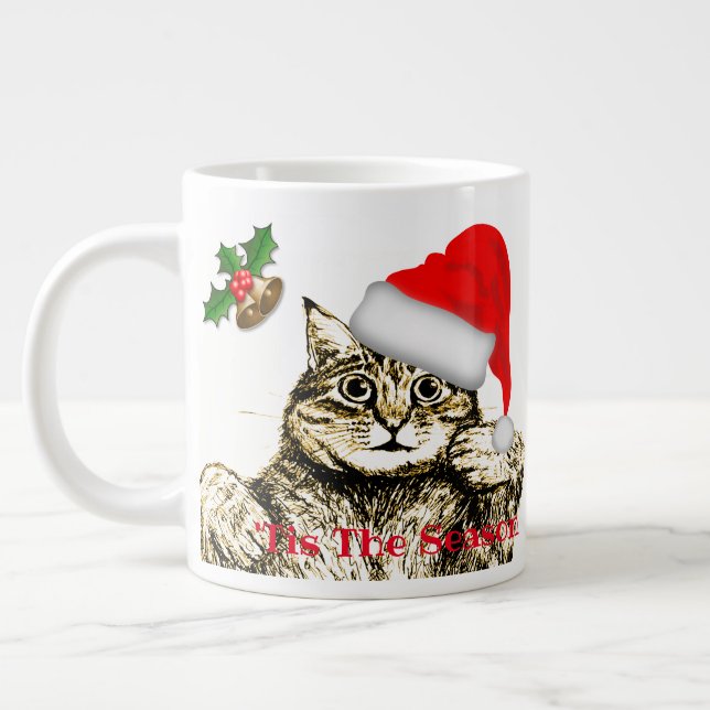 Taza De Café Gigante Navidades personalizados extragrandes Cat Coffee M (Izquierda)