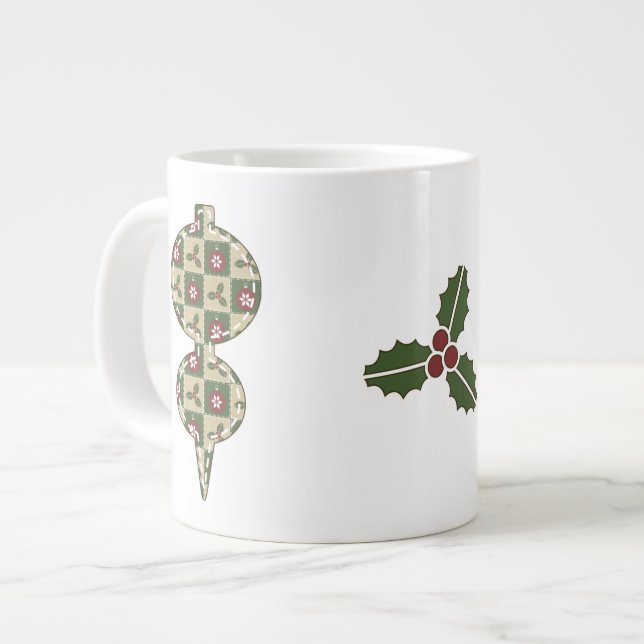 Taza De Café Gigante Navidades Quilt Specialty Mug (Izquierda)