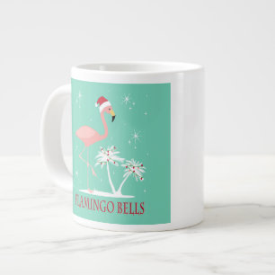 TAZA DE CAFÉ GIGANTE NAVIDADES RETRO DE VINTAGE MODERNOS FLAMINGO