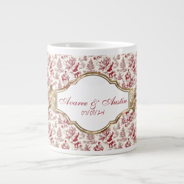 Taza De Café Gigante Navidades rojos Chinoiserie Newlyweds (Frente)
