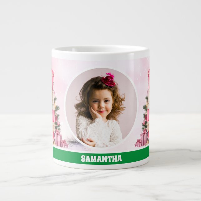 Taza De Café Gigante Navidades rosados desnucracker niños Photo Mug (Frente)