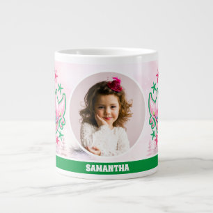 Taza De Café Gigante Navidades rosados Sirvientes Niños Fotografía Mug