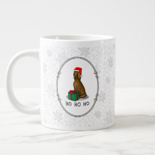 Taza De Café Gigante Navidades Santa Hat Irish Setter Dog (rojo 1)