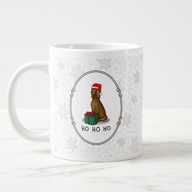 Taza De Café Gigante Navidades Santa Hat Irish Setter Dog (rojo 1) (Izquierda)