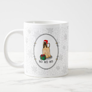 Taza De Café Gigante Navidades Santa Hat Perro perro hebilla afgana