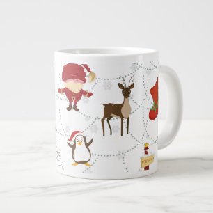 Taza De Café Gigante Navidades Símbolos Coloridos 2 Fondo Cambiable