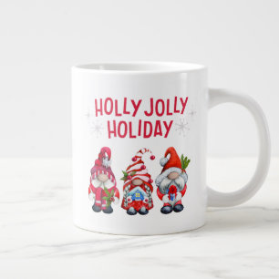 Taza De Café Gigante Navidades singulares de Holly Jolly Holiday Gnomes