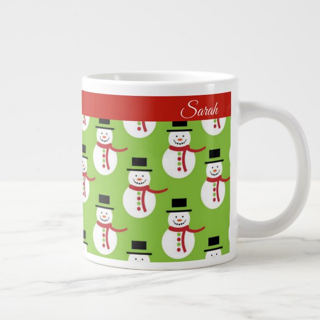 Taza De Café Gigante Navidades Snowman personalizan el nombre de café s (Derecha)
