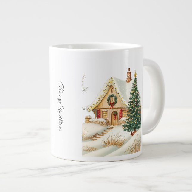 Taza De Café Gigante Navidades tradicionales de la época festiva (Derecha)