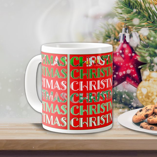 Taza De Café Gigante Navidades verdes rojos festivos (Subido por el creador)