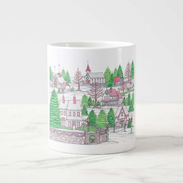 Taza De Café Gigante Navidades Village Jumbo Coffee Mug (Frente)