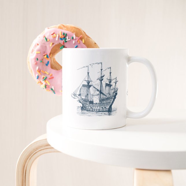 Taza De Café Gigante Navy-Blue Nautical (Subido por el creador)