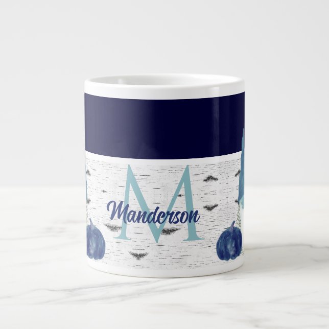 Taza De Café Gigante Navy Dusty Calabaza Azul Gnomes Aspen Casa Rustica (Frente)