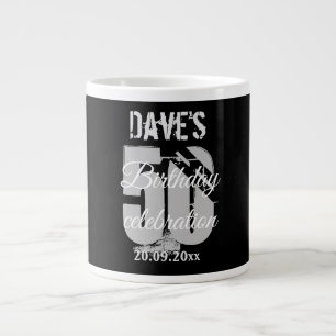Taza De Café Gigante Negrita personalizada Negra 50 Cualquier cumpleaño