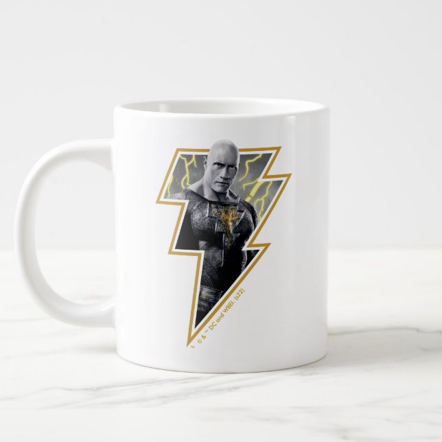 Taza De Café Gigante Negro Adam Gray y Gold Lightning Graphic (Izquierda)