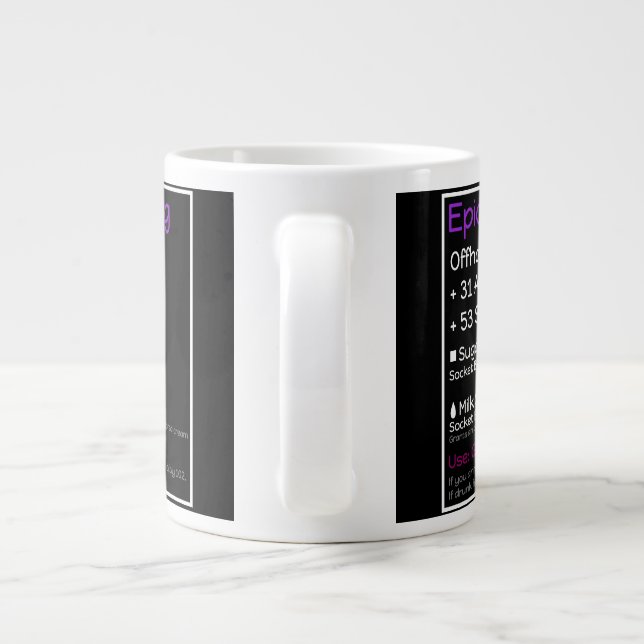 Taza De Café Gigante Negro épico de té (Espalda)