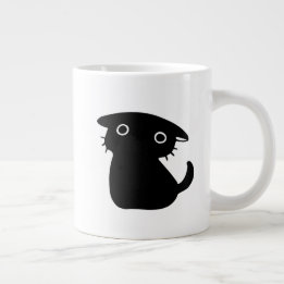 Taza De Café Gigante negro lindo gato