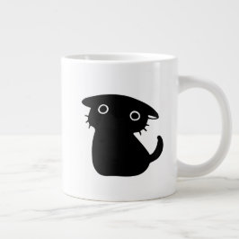 Taza De Café Gigante negro lindo gato