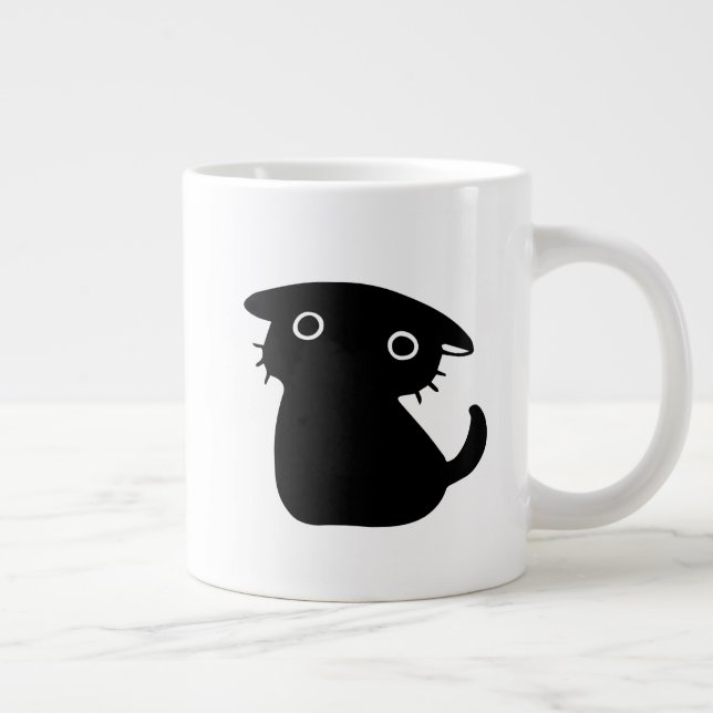 Taza De Café Gigante negro lindo gato (Derecha)