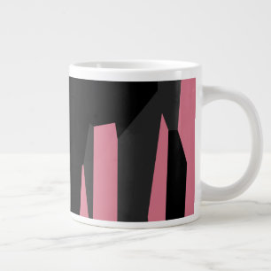 Taza De Café Gigante Negro rosa y gris