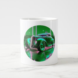 Taza De Café Gigante Neon Green Street Rod de los años 30