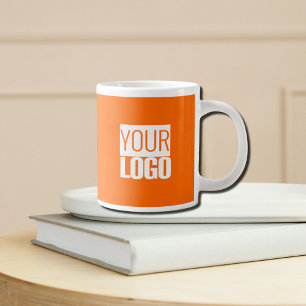 Taza De Café Gigante Neon naranja - añadir logo - promoción