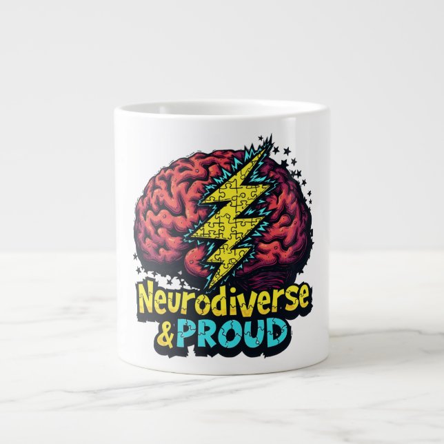 Taza De Café Gigante Neurodiversa y orgullosa (Frente)