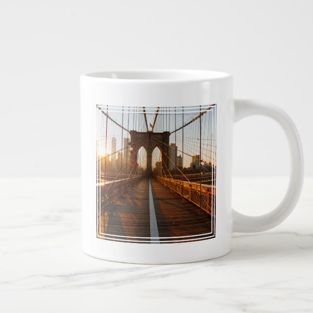 Taza De Café Gigante New York City Brooklyn Bridge Sunrise (Derecha)