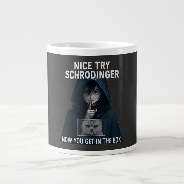 Taza De Café Gigante Nice Try Schrödinger Funny Cat mugs (Frente)