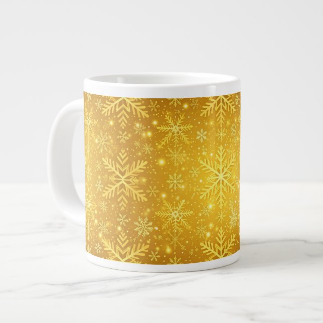 Taza De Café Gigante Nieve Dorada (Izquierda)