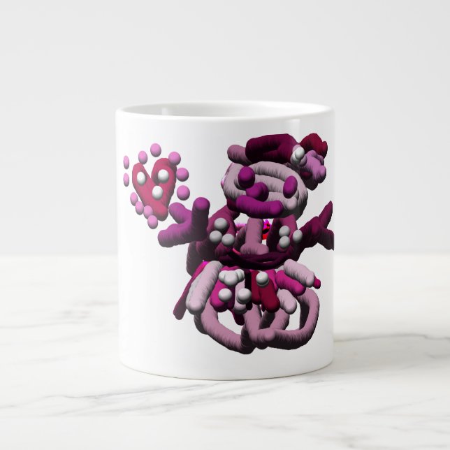 Taza De Café Gigante Nieve fiesta rosa (Frente)