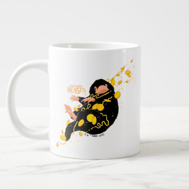 Taza De Café Gigante Niffler Flotando Con Oro (Izquierda)