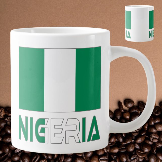 Taza De Café Gigante Nigeria con la bandera nigeriana (Subido por el creador)