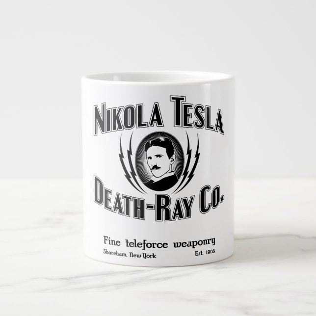 Taza De Café Gigante Nikola Tesla Death-Ray Co. (Frente)