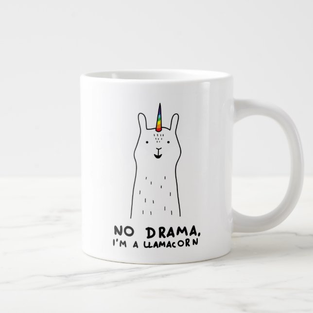 Taza De Café Gigante Ningún drama soy un Llamacorn (Derecha)