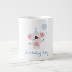 Taza De Café Gigante Niño De Cumpleaños Teddy Oso Con Un Globo