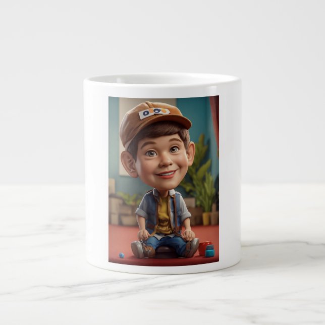 Taza De Café Gigante Niño feliz (Frente)